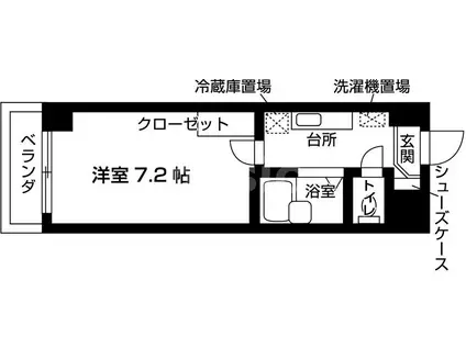 S-FORT市川(1K/2階)の間取り写真