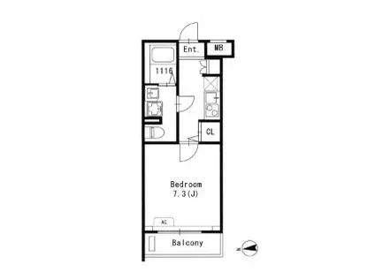 GRAN PASEO文京小日向(1K/3階)の間取り写真