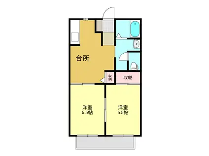 カーサ栄照(2DK/2階)の間取り写真