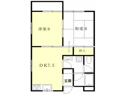 パストラルシオンB(2DK/2階)の間取り写真