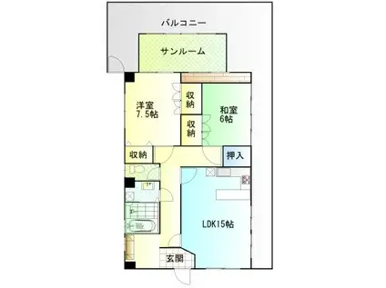 フィネーザ フォンテ(2LDK/4階)の間取り写真