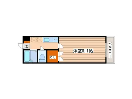 ガーデンワコーみずほ台(1K/1階)の間取り写真