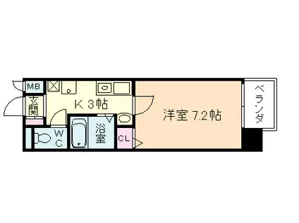 マインズコム新北野(1K/1階)の間取り写真