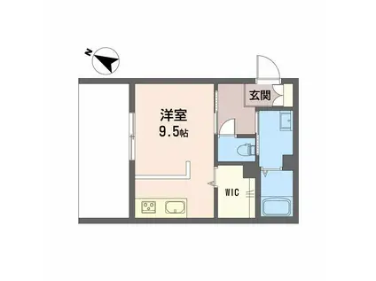 PARADISO本荘(ワンルーム/1階)の間取り写真