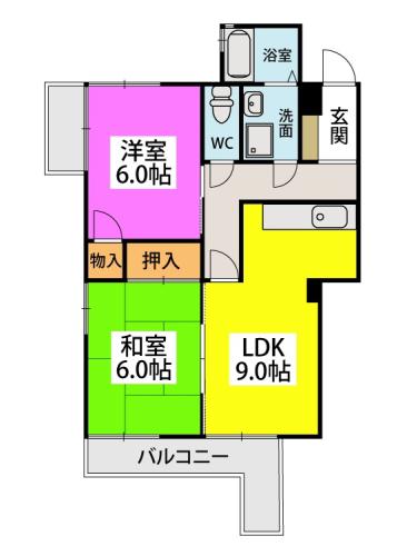 メゾン佐藤(2LDK/5階)の間取り写真