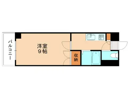 ロイヤルビップ(1K/9階)の間取り写真