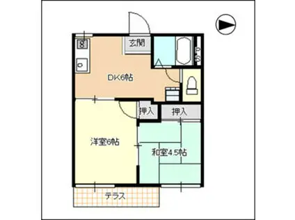 フォーブルオクダイラ(2DK/1階)の間取り写真