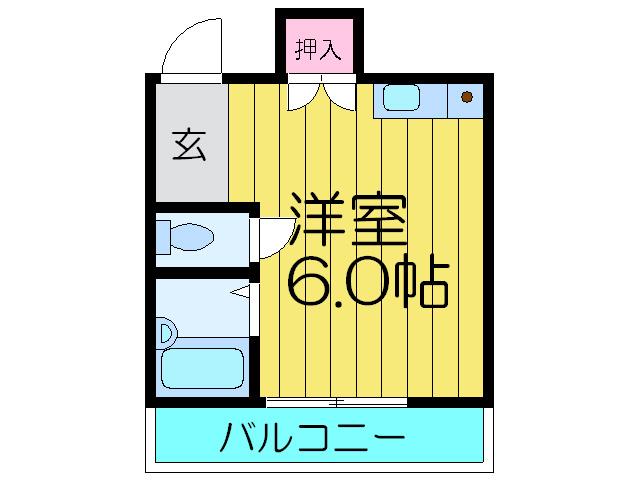 ペントハウス21(ワンルーム/4階)の間取り写真