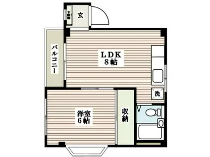 シエールハイツ(1LDK/2階)の間取り写真