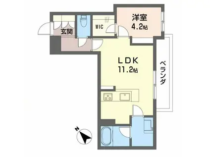 シャーメゾンDAIII(1LDK/1階)の間取り写真