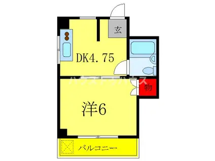 コーポ・ハナブサ(1DK/1階)の間取り写真