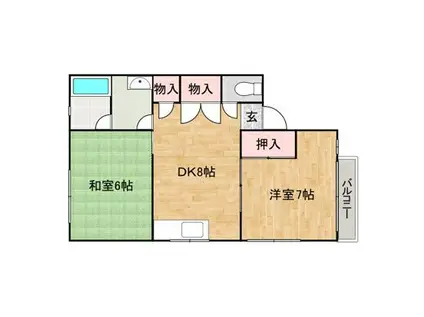 コーポMBM幕山台(2DK/2階)の間取り写真