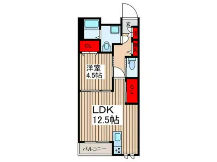 GRACE K(1LDK/1階)の間取り写真