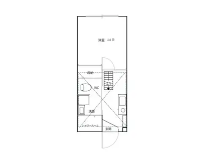 エスポワール1号館(1K/1階)の間取り写真