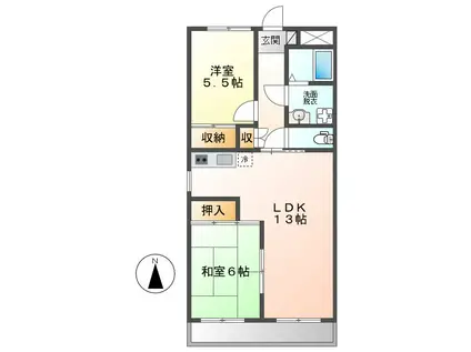 ビックベン旗屋ビル(2LDK/3階)の間取り写真