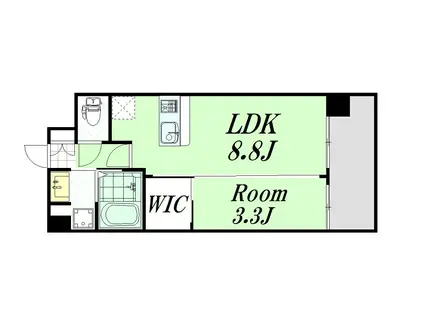 LUXE新大阪西(1LDK/2階)の間取り写真
