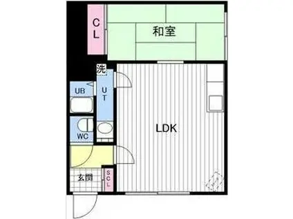 メゾン・アルファ(1LDK/3階)の間取り写真