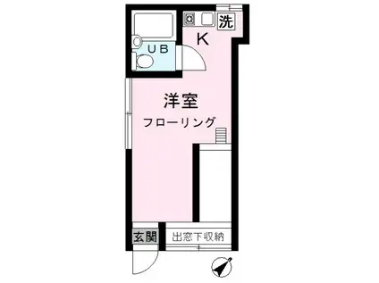 しらゆりハイツ(ワンルーム/1階)の間取り写真