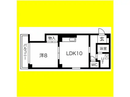 山名屋ビル(1LDK/5階)の間取り写真