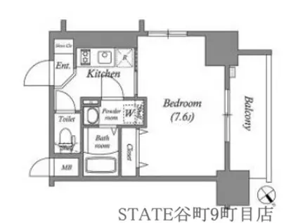 エスリード大阪城アクシス(1K/9階)の間取り写真