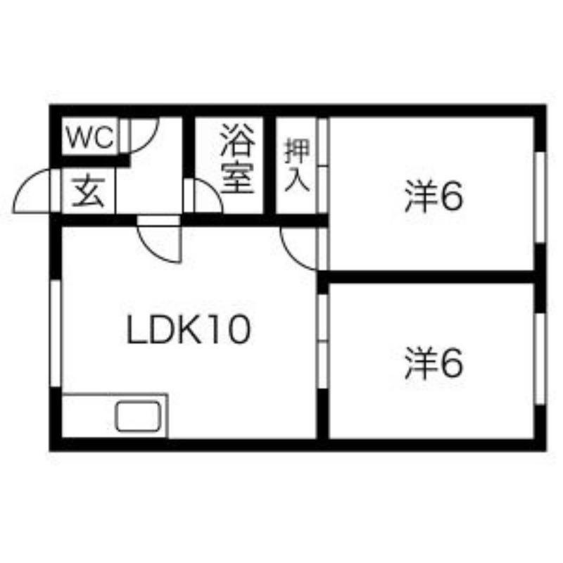 コーポライスナースリィー(2LDK/1階)の間取り写真