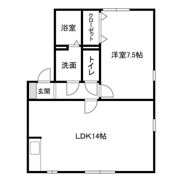 リヴェール岐南(1LDK/2階)の間取り写真