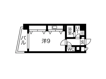 リップルグロウナンバ(ワンルーム/11階)の間取り写真