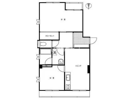 リルームス高松(2LDK/1階)の間取り写真