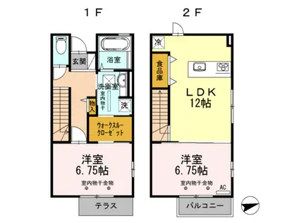 ブライトネス(2LDK/1階)の間取り写真