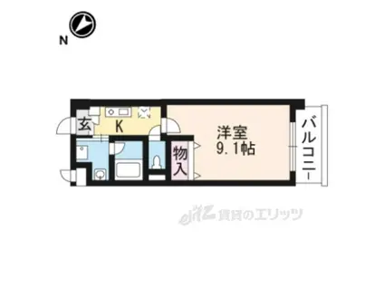 イストアール(1K/3階)の間取り写真