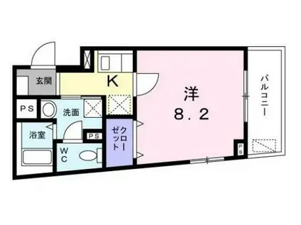リヴェール桜新町(1K/1階)の間取り写真