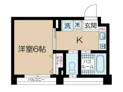 グリーンヒルズ泰明(1K/2階)の間取り写真