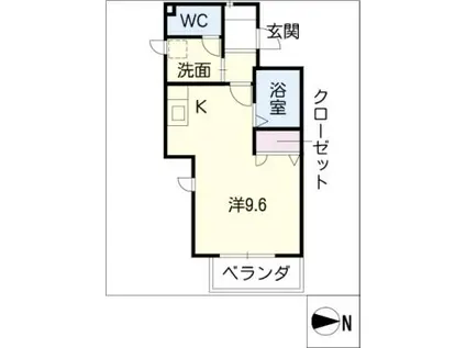 メゾン久栄2(ワンルーム/2階)の間取り写真