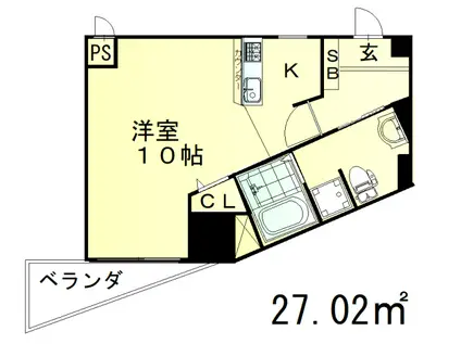 サンドール7番館(ワンルーム/3階)の間取り写真