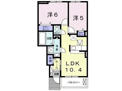 サン ベル III(2LDK/1階)の間取り写真
