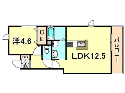 ブランレオーノ南須磨(1LDK/1階)の間取り写真