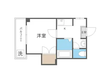 福山ハイツ(1K/3階)の間取り写真