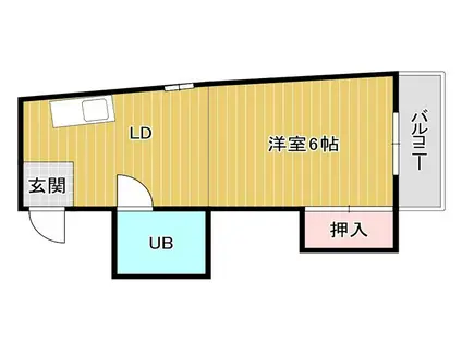 都島ニューハイツ(ワンルーム/2階)の間取り写真