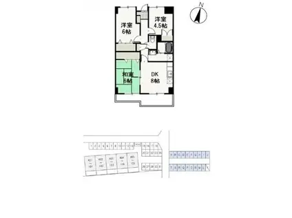 クオーレ花尻(3DK/3階)の間取り写真