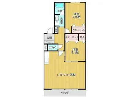 ジョイプラザかず(2LDK/1階)の間取り写真