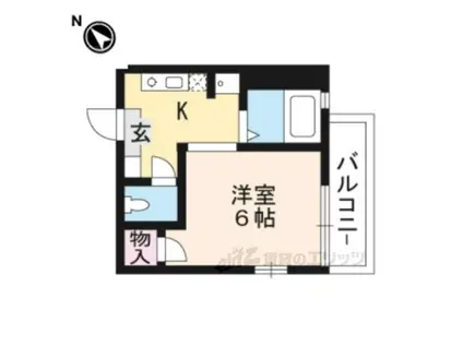 かりんハイツB棟(1K/1階)の間取り写真