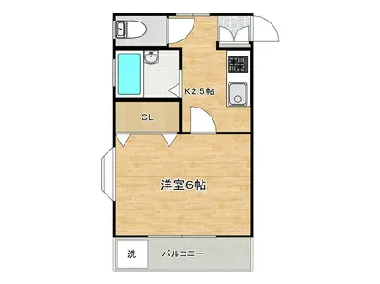 プラムハイツ(1K/1階)の間取り写真