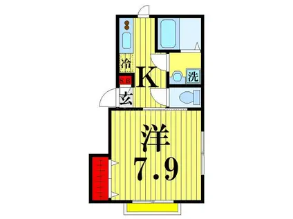 パナハイツヒロ(1K/2階)の間取り写真