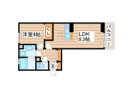 ボヌールF(1LDK/1階)の間取り写真