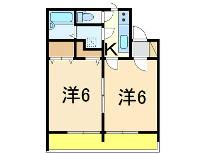 パークタウンハウスI(2K/2階)の間取り写真