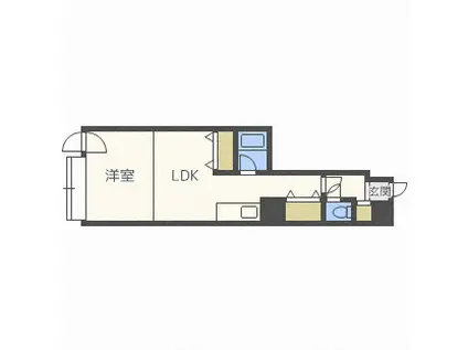ウイング円山北町(1LDK/7階)の間取り写真