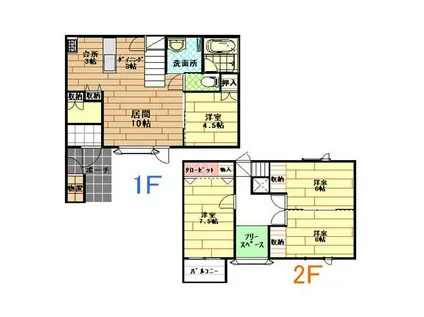 ボヌール一番館(4LDK/1階)の間取り写真
