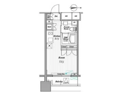 レジディア錦糸町II(ワンルーム/6階)の間取り写真