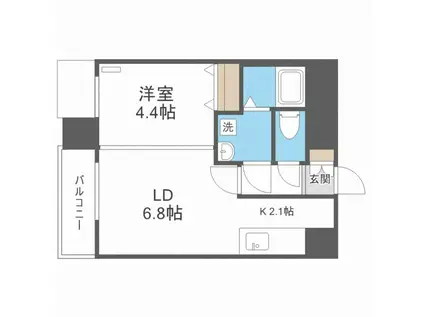 レジディア札幌駅前(1LDK/10階)の間取り写真