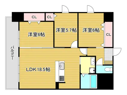 FAMILIE(3LDK/3階)の間取り写真